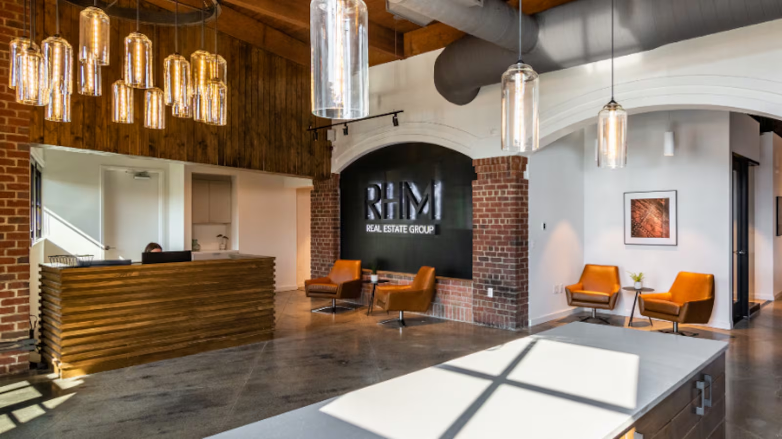 The existing RHM Real Estate Group lobby at the Lyndhurst headquarters.
